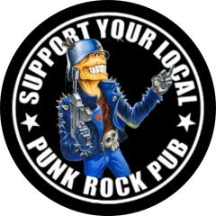 Support Your Local Punk Rock Pub Motiv 1 Anstecker mit Sicherheitsnadel Ø 25 mm