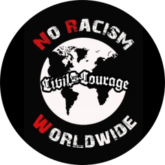 Civil Courage No Racism Worldwide Motiv 1 Anstecker mit Sicherheitsnadel Ø 25 mm