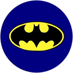 Batman Motiv 1 Logo Anstecker mit Sicherheitsnadel Ø 25 mm