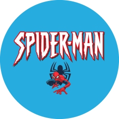 Spiderman Die Spinne Motiv 4 Anstecker mit Sicherheitsnadel Ø 25 mm