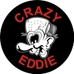 Crazy Eddie Motiv 1 Anstecker mit Sicherheitsnadel Ø 25 mm