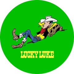 Lucky Luke Motiv 5 Anstecker mit Sicherheitsnadel Ø 25 mm