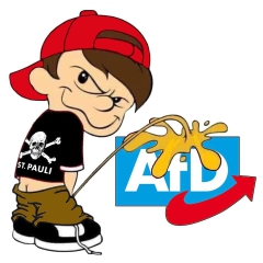 Piss auf AfD Motiv 1 St. Pauli Anstecker mit Sicherheitsnadel Ø 25 mm