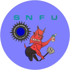 SNFU Motiv 5 Anstecker mit Sicherheitsnadel Ø 25mm