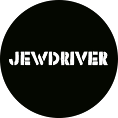 Jewdriver Motiv 1 Anstecker mit Sicherheitsnadel Ø 25 mm