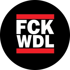 Fuck Weidel FCK WDL Motiv 1 Anstecker mit Sicherheitsnadel Ø 25 mm