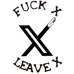 Fuck X Leave X Motiv 1 Anstecker mit Sicherheitsnadel Ø 25 mm