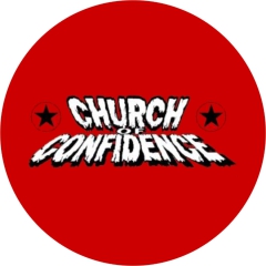 Church Of Confidence Motiv 1 Anstecker mit Sicherheitsnadel Ø 25 mm