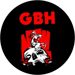 GBH Charged G.B.H. Motiv R Anstecker mit Sicherheitsnadel Ø 25 mm