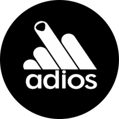 Adios (Satire Adidas) Anstecker mit Sicherheitsnadel Ø 25mm