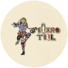 Jethro Tull Motiv 2 Anstecker mit Sicherheitsnadel Ø 25 mm