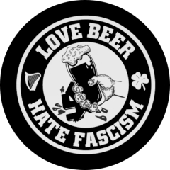 Love Beer Hate Fascism Motiv 1 Anstecker mit Sicherheitsnadel Ø 25mm