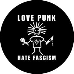 Love Punk Hate Fascism Motiv 1 Anstecker mit Sicherheitsnadel Ø 25 mm