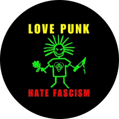 Love Punk Hate Fascism Motiv 2 Anstecker mit Sicherheitsnadel Ø 25 mm