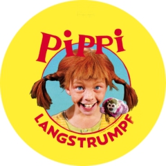 Pippi Langstrumpf Motiv 2 Anstecker mit Sicherheitsnadel Ø 25mm