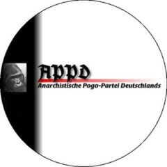 APPD Anarchistische Pogo-Partei Deutschland Anstecker mit Sicherheitsnadel Ø 25mm