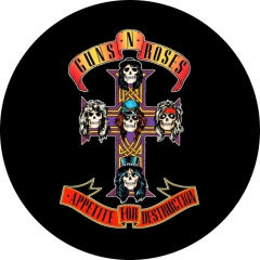 Guns `N´ Roses Motiv 2 Anstecker mit Sicherheitsnadel Ø 25mm