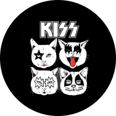 Kiss Parodie Katzen Anstecker mit Sicherheitsnadel Ø 25mm