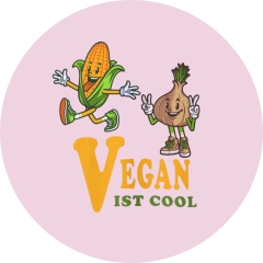 Vegan is cool Motiv 1 Supporter Club Anstecker mit Sicherheitsnadel Ø 25 mm