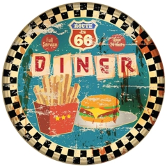 Route 66 Motiv 2 Vintage Anstecker mit Sicherheitsnadel Ø 25mm