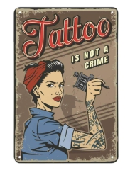 Tattoo is not a crime Motiv 1 Vintage Anstecker mit Sicherheitsnadel Ø 25mm