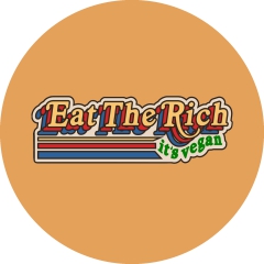 Eat The Rich Motiv 2 It´s vegan Anstecker mit Sicherheitsnadel Ø 25mm